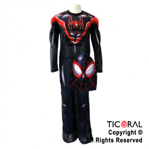 DISF MILES MORALES (SPIDERMAN NEGRO) CON MUSCULO TALLE 2 x 1